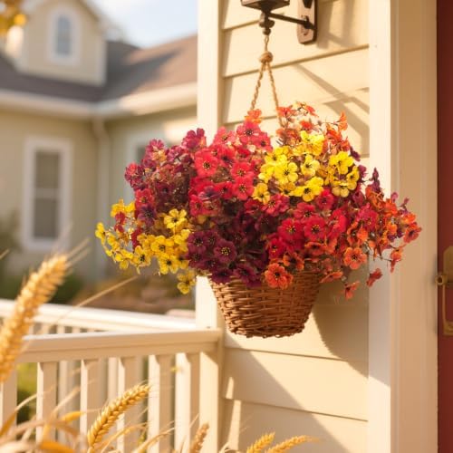 16 Bundles Artificial Fall Mums UV Resistant Flowers Outdoor Autumn Decor - Image 5
