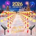 24 Pack Upgraded Solar Candy Cane Lights Outdoor, Christmas Decorations Outdoor Solar Christmas Pathway Lights Waterproof with USB Charging 10 Modes for Yard Garden Lawn Path Walkway Party Xmas Decor by KELME