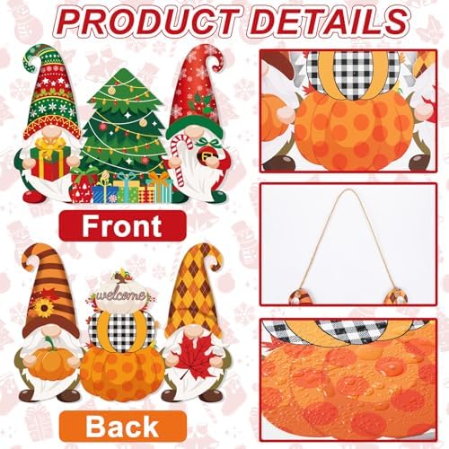 JUNEBRUSHS Double Sided Fall Thanksgiving Decor Christmas Decorations - Image 3