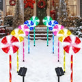 BRIGHTDECK Lollipop Solar Christmas Pathway Lights Outdoor, LED Christmas Decor with 8 Lighting Modes, Light Up Solar Stake Lights for Holiday, Xmas (Multicolor, 10Pack) by BRIGHTDECK