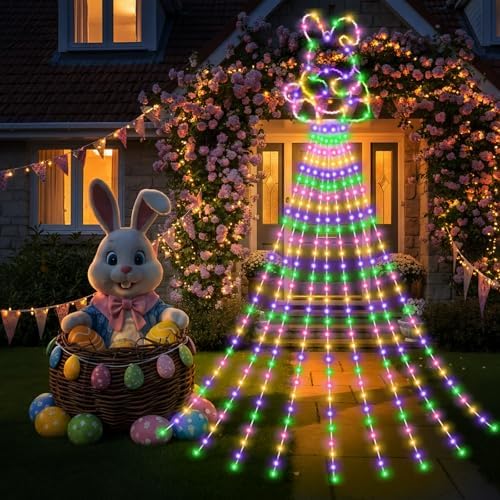 Huquary Easter Bunny Waterfall String Lights Led, 2 ft by Huquary