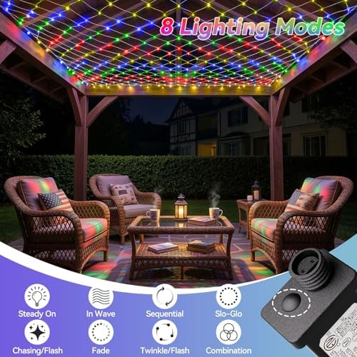 LitHome 10 x 10FT Christmas Net Lights Outdoor Mesh Lights Connectable - Image 2
