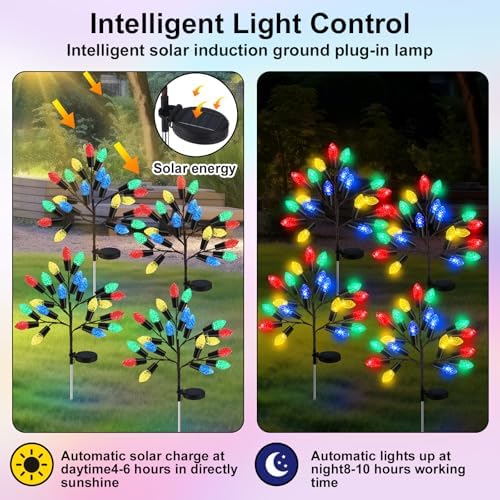 Glooglitter 4 Pcs Christmas Solar Pathway Lights Outdoor Decorations - Image 4