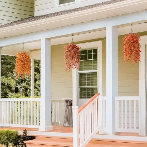 INQCMY Artificial Fake Hanging Flowers Plants for Outdoor Fall Decoration - Image 6