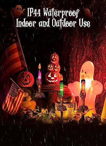 6 Pack Halloween Pathway Lights Lighted Candle Stake for Outdoor Yard Decor - Image 6