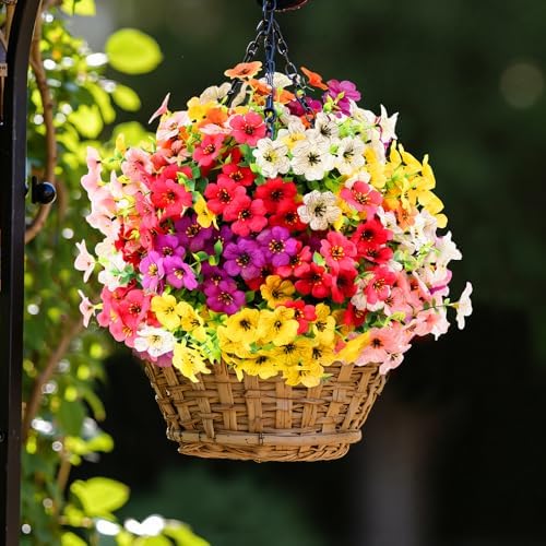 18 Bundles Artificial Outdoor Flowers for Spring Decoration, Fake Silk Daisy Flowers Realistic UV Resistant for Outside indoor Planter Front Door Porch Yard Patio windowsill Home Decor (Mix 6 colors) - Image 7