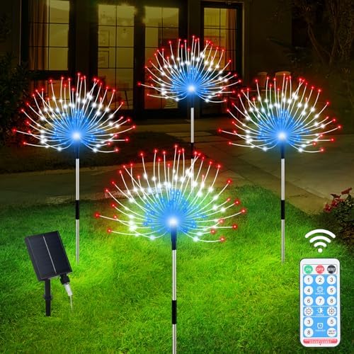 Slyuexu Solar Garden Lights Outdoor, 4 Pack Total 480 LED by Slyuexu
