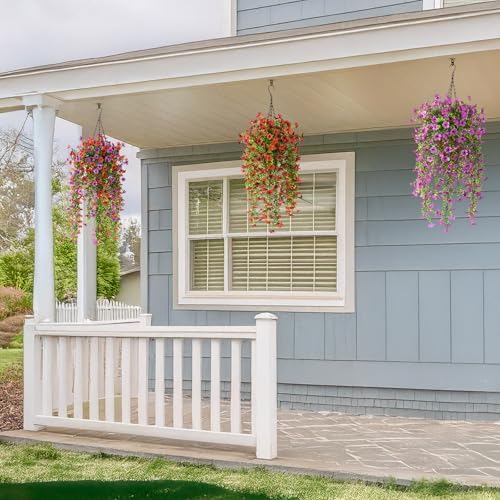Hommyea Artificial Fake Fall Flowers Plants for Outdoors Mums Home Decor - Image 5