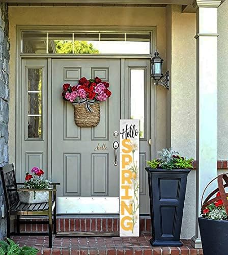Hello Spring Wooden Porch Sign 47" Spring Large Welcome Porch Sign for Home Front Door Yard Season Decor - Image 6