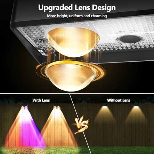ODEETRONIC Solar Fence Lights Outdoor, 8 Pack RGBCW Color Changing Lighting - Image 3