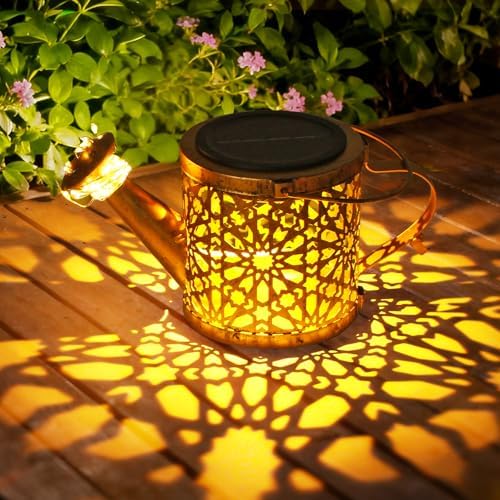 1 Pack Solar Watering Can Lantern, Hanging Light Outdoor Waterproof, Hanging Lantern Decorative, Garden Decoration Gift for Women Mom - Image 2