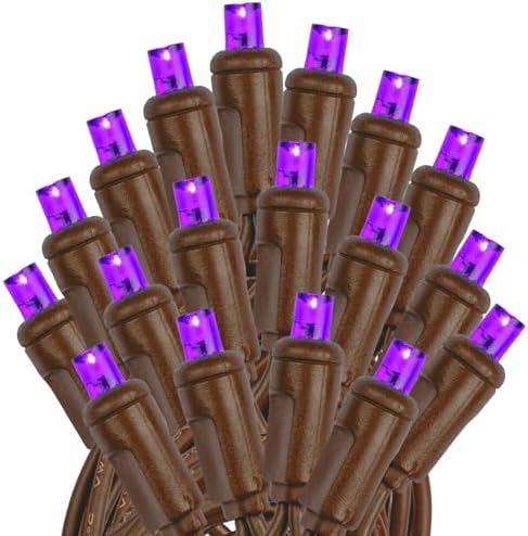 Novelty Lights 25ft 50 LED Purple Christmas String Lights on Brown Wire - Image 4