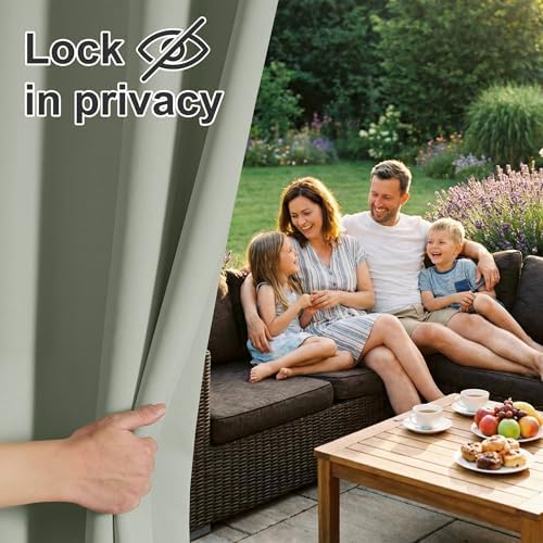RYB HOME Extra Wide Outdoor Curtains for Patio Waterproof Privacy - Image 3