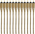 TIKI Bamboo Tiki Torches 12-Pack – Weather-Resistant Outdoor Décor with Easy-Pour Wide-Mouth Canister Refill for Patio, Garden, Backyard, and Parties, 57-Inch Citronella Torches by TIKI