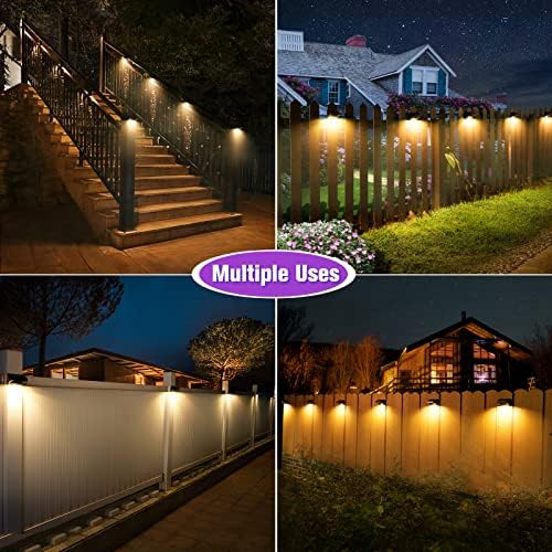 Aulanto Solar Led Deck Lights, Warm White & RGB Modes, Outdoor Waterproof for Backyard, Pool, Patio, Fence Post/Line (4Pack & 4Modes) - Image 2