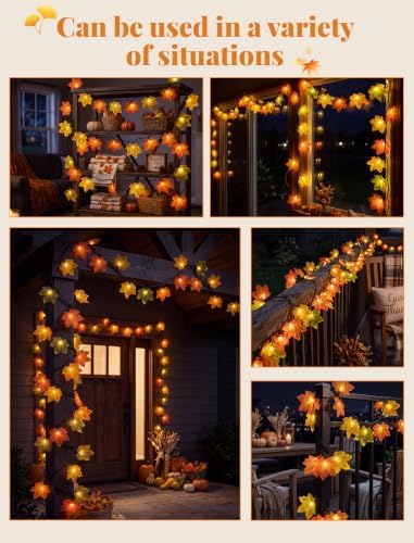 13.6FT Thanksgiving Maple Leaf String Lights, Plug-in Connectable - Image 7
