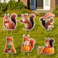 6Pcs Thanksgiving Yard Signs Stakes,The Nut Squirrel Pumpkin Fall Outdoor Decorations for Home Outdoor Yard Patio Lawn Decor, Garden Decorations by Fjoron