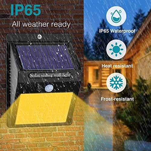 10 Pack Solar Motion Lights - 3 Modes/100LED Outdoor Security Lights - Wireless, IP65 Waterproof - Warm White for Front Door, Backyard, Garage, Deck - Image 2