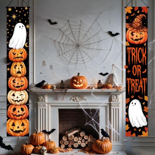 Halloween Door Banners Outdoor Halloween Decorations Pumpkin Porch Decor - Image 4