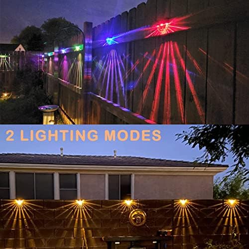 Solar Lights Outdoor, Solar Deck Lights, 6 Pack Solar Fence Step Lights Outdoor Waterproof LED for Outside Patio Stairs Yard Garden Backyard Decor, 10 Lumens,Warm White/Color Changing Lighting - Image 3