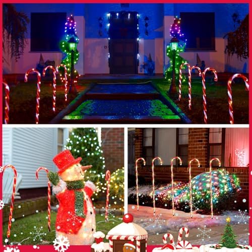 Treela 12 Pcs 36 Inch Christmas Candy Cane Lights Outdoor Decorations - Image 6