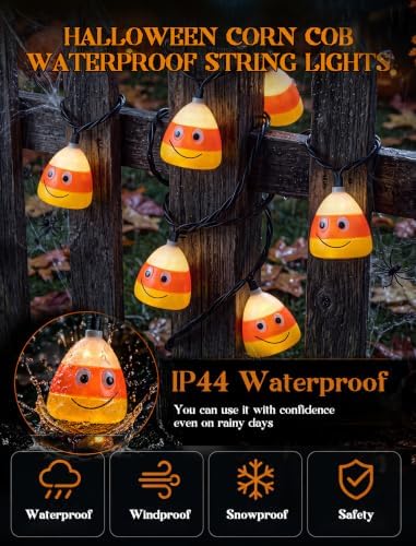 8.5FT Corn Husks Halloween String Lights, 10 LED Fall Harvest Decor Plug in - Image 3