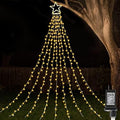 ZTX Christmas Star String Lights,11 Lighting Modes Christmas Decorations Clearance Outdoor 11Ft Waterfall Christmas Tree Lights for Christmas,New Year,Birthday(Warm White) by ZTX