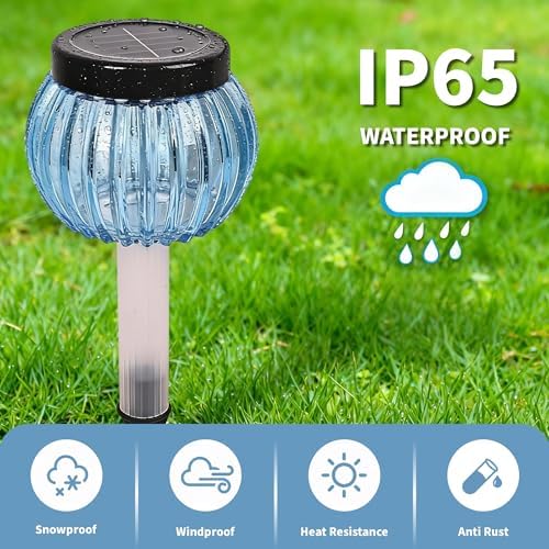 DOUBLEZHE 12Pack Solar Christmas Pathway Lights Outdoor Waterproof, Multicolor & Warm White Changing LED Outdoor Solar Lights Christmas Decorations with Auto On/Off for Garden, Yard, Patio, Walkway - Image 5