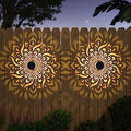 gardencave 4 Pack Solar Fence Lights Metal Solar Powered Outdoor Wall Deck Step Lights Mandala Theme Waterproof Fence Light for Garden Post Patio Backyard Decor (4 Pack) by gardencave