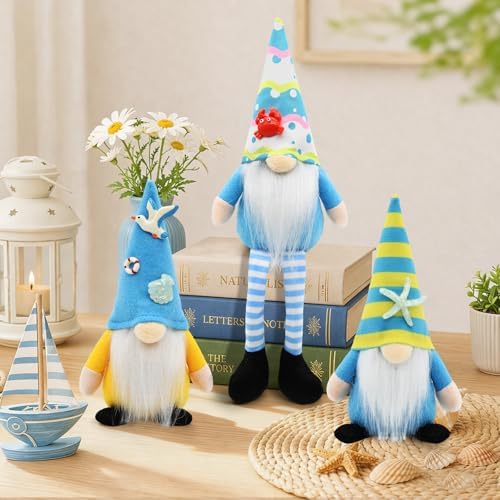 Summer Gnomes 3Pcs, Beach Theme Summer Decorations for Home Office - Image 5