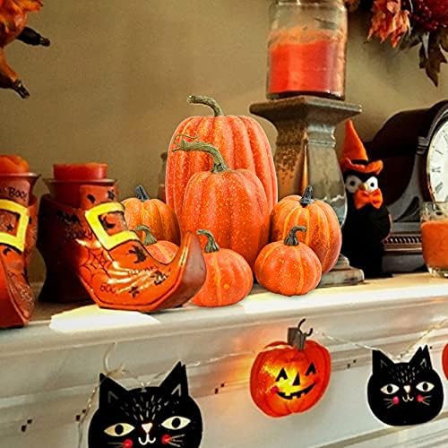 Fall Pumpkin Decor | 7 Large Orange Fake Pumpkin Fall Decorations, Artificial Pumpkins Harvest Faux Foam Pumpkins for Fall Autumn Halloween Thanksgiving Decorations Outdoor - Image 7