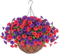 Artificial Fake Hanging Flowers with Basket for Outdoor Decor 12 Pcs UV Resistant Faux Silk Morning Glory Flowers Plants for Outdoor Outside Planters Home Porch Patio Balcony Spring Summer Décor by INXUGAOArtificialFlowers