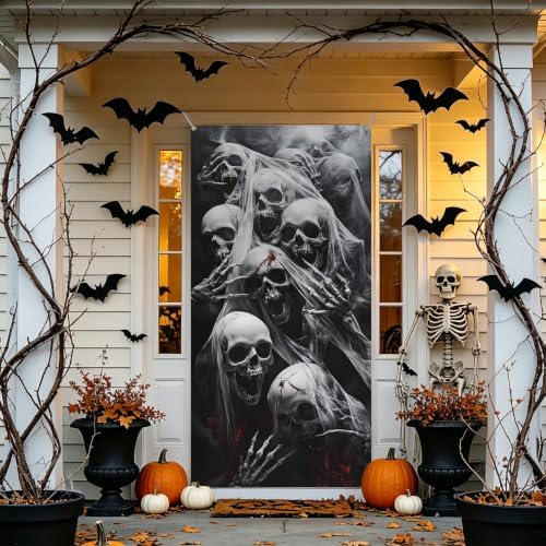 Halloween Door Cover, Fabric Front Door Porch Sign for Halloween Party - Image 7