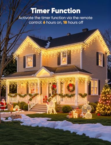 Icicle Lights Outdoor, 33 FT 384 LED Icicle Christmas Lights with 72 Drops - Image 6