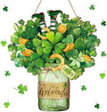 Boao Welcome St. Patrick's Day Door Hanger Shamrock Wooden Hanging Sign by Boao