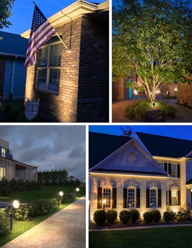 Dusk to Dawn Outdoor Lighting,3000K Warm White LED Landscape Spotlights with Photocell Sensor,Waterproof Spot Lights for Yard Flag Pole House Garden Tree(4 Pack) - Image 6