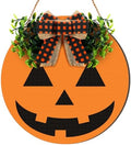Moucuny Halloween Ghost Wreaths for Front Door, Wooden Welcome Door Sign by Moucuny