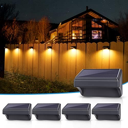 Aulanto Solar Led Deck Lights, Warm White & RGB Modes, Outdoor Waterproof for Backyard, Pool, Patio, Fence Post/Line (4Pack & 4Modes) by Aulanto