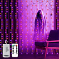 echosari Halloween Curtain Lights Battery Operated 300 LED Purple Orange by echosari