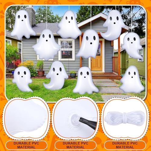 12 Pcs 13.78'' Inflatable Hanging Ghost Outdoor Decorations - Image 5