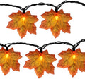 GOOTHY Fall Decor Orange Maple Leaf String Lights Plug in, 13.6Ft LED Outdoor Thanksgiving Decorations Lights with 35 Maple Leaves Light, Hanging Halloween Leaves Light for Outdoor Fall Party Window by Goothy