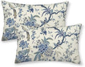 CXMEIFLY Spring Floral Birds Pillow Covers 12 x 20 Inch Set of 2 for Chinoiserie Flowers Decor Throw Pillows Blue and White Plant Outdoor Decorative Cushion Cases for Couch Bed Decorations by CXMEIFLY