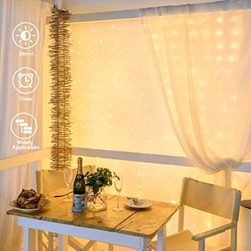 echosari 20Ft x 10Ft Large Curtain Lights Plug in Warm White & Multicolor - Image 2