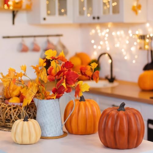 Wesiti 1 Pcs 21.3'' Large Fake Outdoor Stacked Pumpkins for Front Porch - Image 5