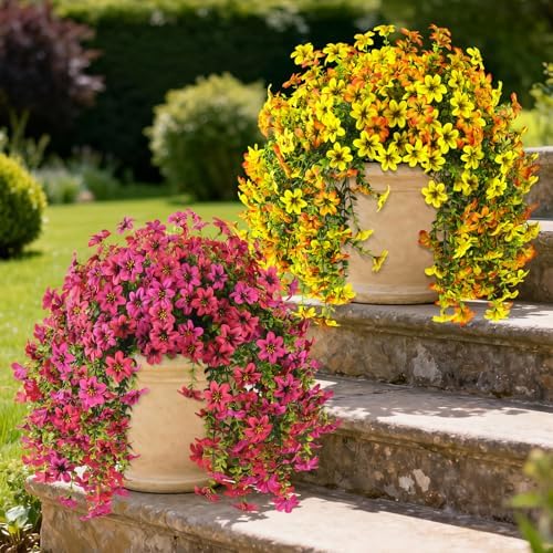 Artificial Flowers for Outdoor Faux Hanging Plants Spring Outside Decor - Image 5