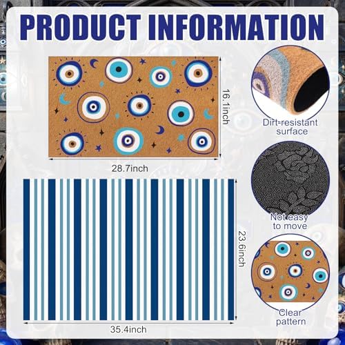 Tinideya 2 23.6 X 35.4 Inches Evil Eye Brown, Blue - Image 3