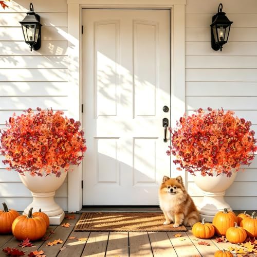 Yastouay Artificial Mums for Outdoors, 24 Bundles UV Resistant Fake Mums - Image 5