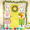 Shellwei 2 Pcs Easter Bunny Door Decor, Wood Rabbit Welcome Sign Home by Shellwei