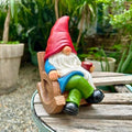 Drinking Coffee Faceless Garden Gnome Statue Decoration 7.1" Figurine Ornament for Indoor Outdoor Home Patio Yard Lawn by WSHMZYHOME