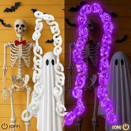 10 ft Halloween Chain Lights, Purple Halloween Lights - Image 4